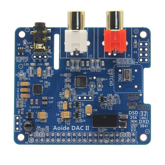 DAC II Hifi Sound Card 384-kHz/32-bit DSD/APE/FLAC/WAV Music Player Audio Expansion Board ES9018K2M For Raspberry Pi 3B+/3B/2B