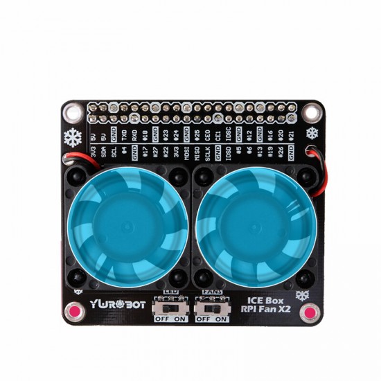 Dual Cooling Fan Expansion Board for Raspberry Pi 4B with White LED Atmosphere Lamp Heatsink Dual Cooling Fan Expansion Board for Raspberry Pi 4B with White LED Atmosphere Lamp Heatsink