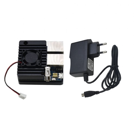 Nanopi R2S Mini Router +Aluminum Alloy Metal Protective Cover with Cooling Fan +5V 3A Power DIY Kit