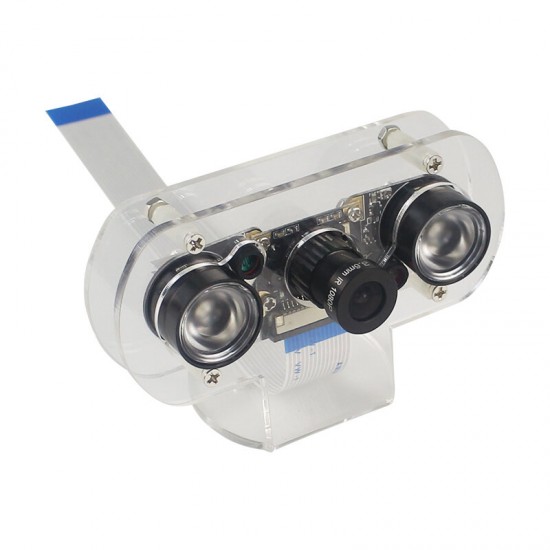 Night Vision Camera Module + Lamp with Acrylic Holder Bracket with HeatSink for Raspberry Pi