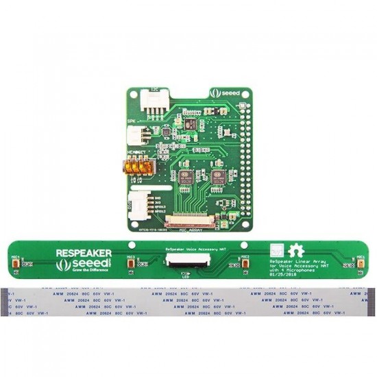 4 Mic Array Expansion Board AC108 ADC AC101 DAC 8 Channel GPIO for Raspberry Pi