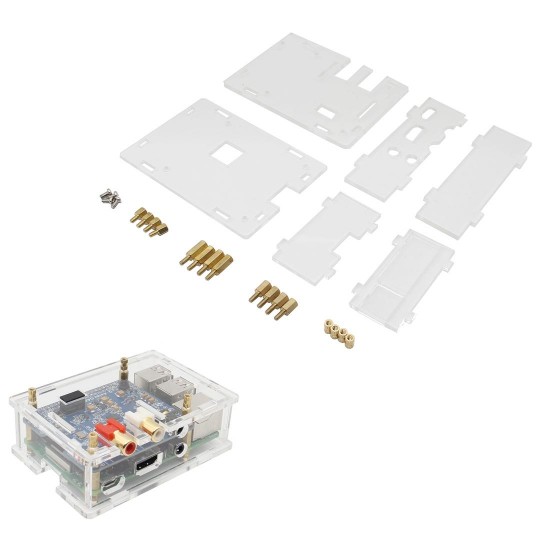 Transparent Acrylic Case For Raspberry Pi DAC II Hifi Sound Card