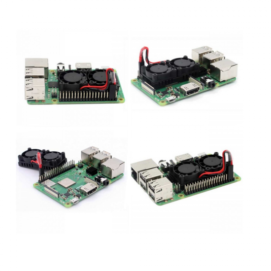 ZP0037 Dual Cooling Fan + Heatsink DIY Radiating Kit for Raspberry Pi 4B/3B+/3B/2B+/2B ZP0037 Dual Cooling Fan + Heatsink DIY Radiating Kit for Raspberry Pi 4B/3B+/3B/2B+/2B