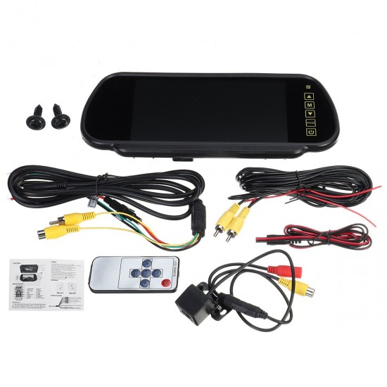 7'' Car Rear View LCD Monitor + 4 LED Reversing Backup Camera Night Vision Kit