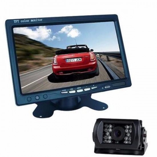 7 Inch TFT LCD Monitor + Bus Lorry Night Vision Rear View Waterproof Camera + 10m Video Cable
