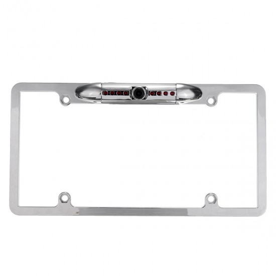 Car License Plate FramE-mount Rear View Backup Camera 8 IR Night Vision Light