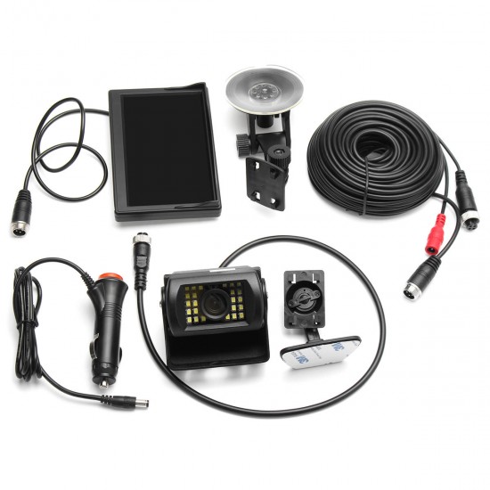 Car Rear View Kit 5 Inch HD LCD Monitor IR Night Vision Reversing Parking Car Camera