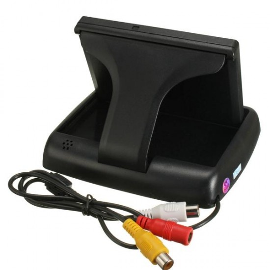 Car Wireless IR Rear View Backup Reversing Camera Kit Foldable LCD 4.3 Inch Monitor
