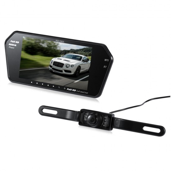 Car MP5 Player Display And Infrared Night Vision License Plate Camera Support bluetooth