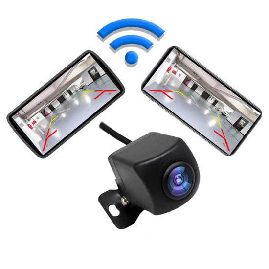 Wifi Wireless IP67 Waterproof Car Rearview Camera For iOS / Android Black