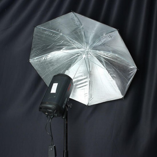 33 Inch 83cm Photo Studio Flash Reflector Black Sliver Umbrella