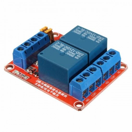 10Pcs 12V 2 Channel Relay Module With Optocoupler Support High Low Level Trigger