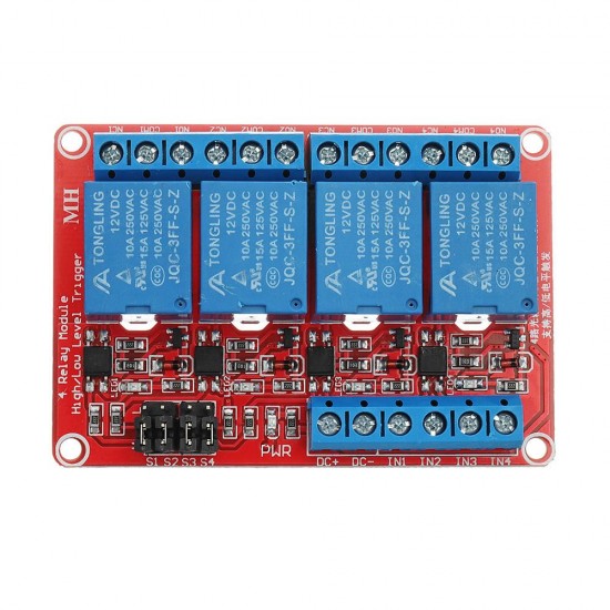 10Pcs DC12V 4 Channel Level Trigger Optocoupler Relay Module Power Supply Module