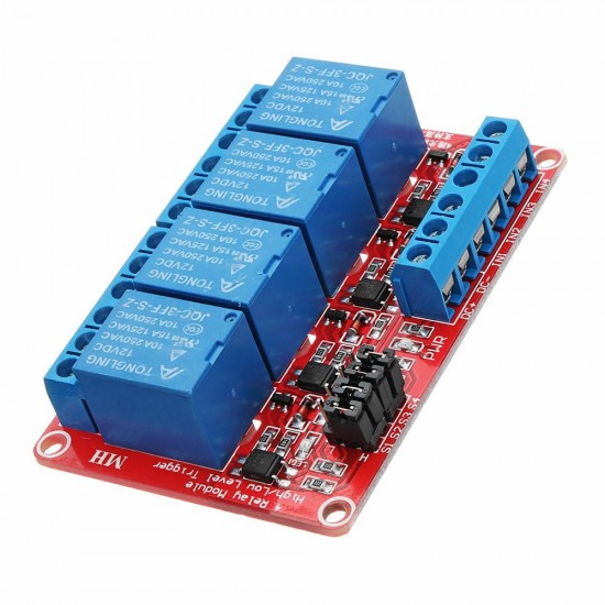 10Pcs DC12V 4 Channel Level Trigger Optocoupler Relay Module Power Supply Module