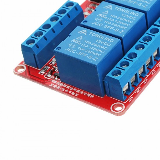 10Pcs DC12V 4 Channel Level Trigger Optocoupler Relay Module Power Supply Module