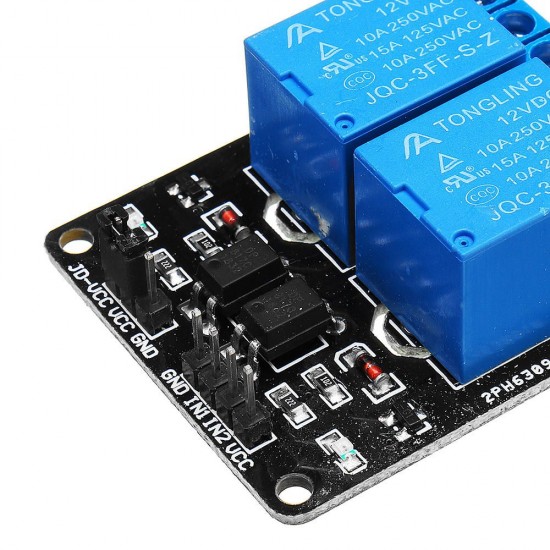 10pcs 2 Channel Relay Module 12V with Optical Coupler Protection Relay Extended Board for Arduino - products that work with official Arduino boards