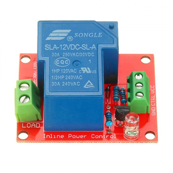 10pcs 12V 30A 250V 1 Channel Relay High Level Drive Relay Module Normally Open Type For Auduino