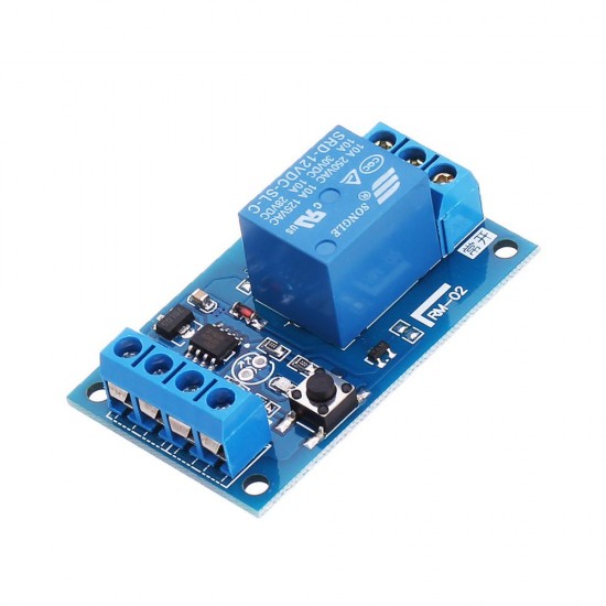 12V DC 10A Bistable Relay Module for Car Modification Switch One-button Start-stop Self-locking