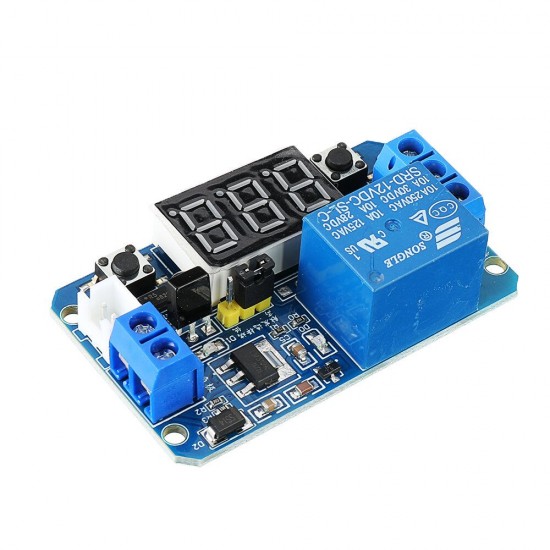 12V DC Infrared Remote Control Full-function Precision Delay Cycle Timing Relay Module with LED Digital Display with Remote Controller