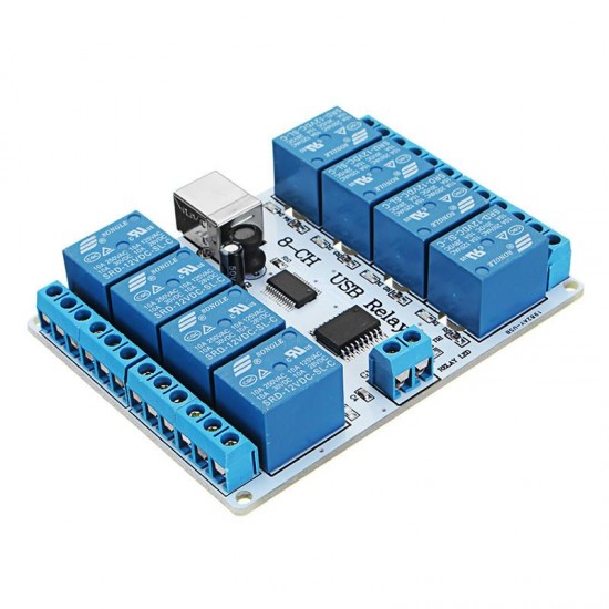 12V DC USB 8 Channel SPDT Relay Module SRD-12VDC-SL-C