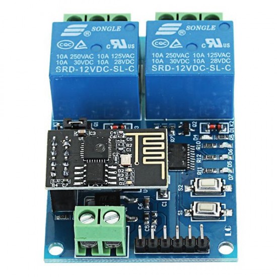 12V ESP8266 Dual WiFi Relay Module Internet Of Things Smart Home Mobile APP Remote Switch 12V ESP8266 Dual WiFi Relay Module Internet Of Things Smart Home Mobile APP Remote Switch