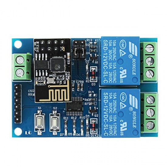 12V ESP8266 Dual WiFi Relay Module Internet Of Things Smart Home Mobile APP Remote Switch 12V ESP8266 Dual WiFi Relay Module Internet Of Things Smart Home Mobile APP Remote Switch