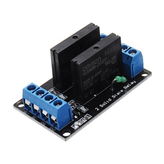 2 Channel DC 12V Relay Module Solid State High and low Level Trigger 240V2A