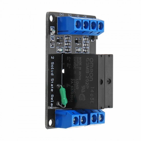 2 Channel DC 24V Relay Module Solid State High and low Level Trigger 240V2A