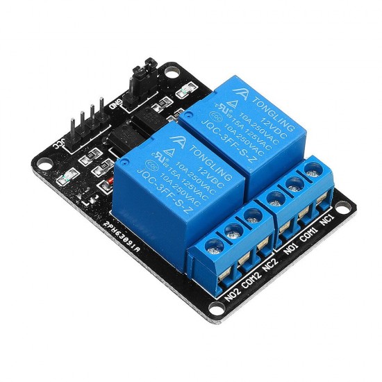 2 Channel Relay Module 12V with Optical Coupler Protection Relay Extended Board