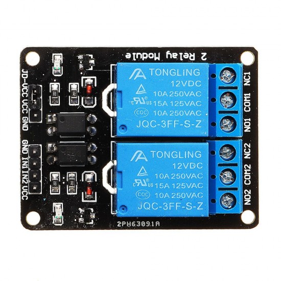 2 Channel Relay Module 12V with Optical Coupler Protection Relay Extended Board