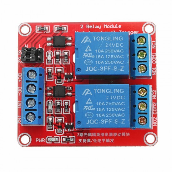 24V 2 Channel Level Trigger Optocoupler Relay Module Power Supply Module for Arduino - products that work with official Arduino boards