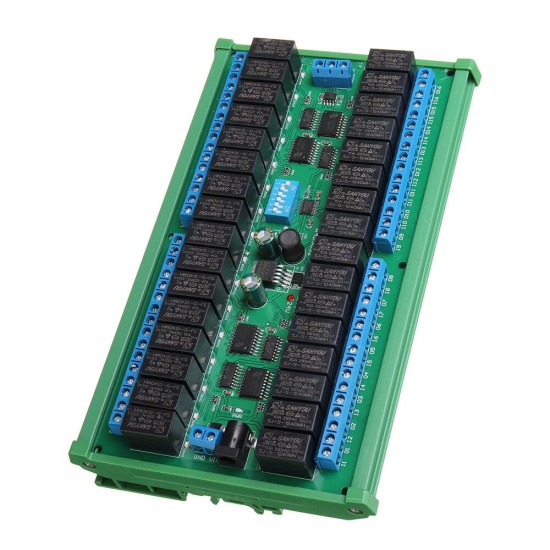 24V 32 Channel RS485 Modbus RTU Relay Module with DIN35 Rail Box MODBUS RTU Command 24V 32 Channel RS485 Modbus RTU Relay Module with DIN35 Rail Box MODBUS RTU Command