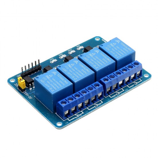 2Pcs 5V 4 Channel Relay Module PIC DSP MSP430 Blue for Arduino - products that work with official Arduino boards