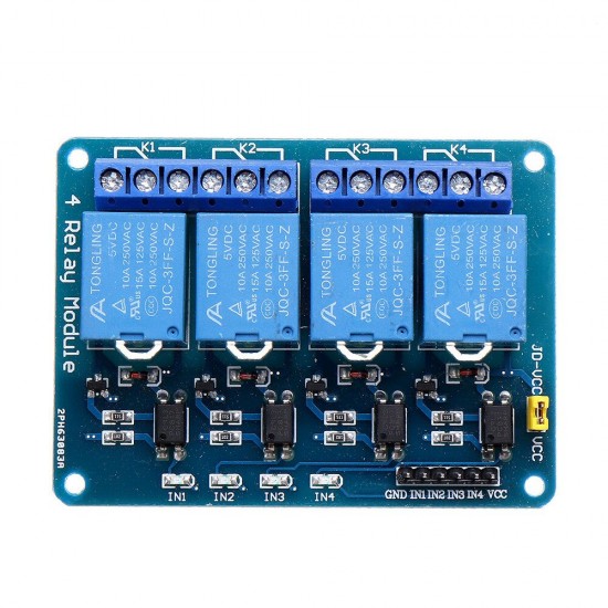 2Pcs 5V 4 Channel Relay Module PIC DSP MSP430 Blue for Arduino - products that work with official Arduino boards