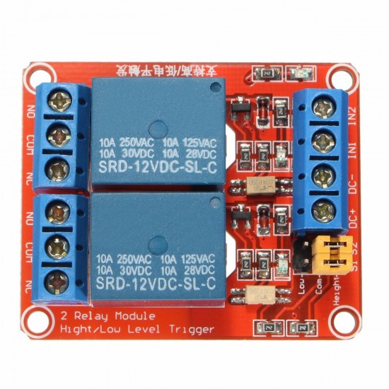 3Pcs 12V 2 Channel Relay Module With Optocoupler Support High Low Level Trigger