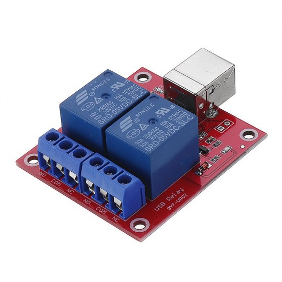 3pcs 2 Channel 5V HID Driverless USB Relay USB Control Switch Computer Control Switch PC Intelligent Control Relay Module