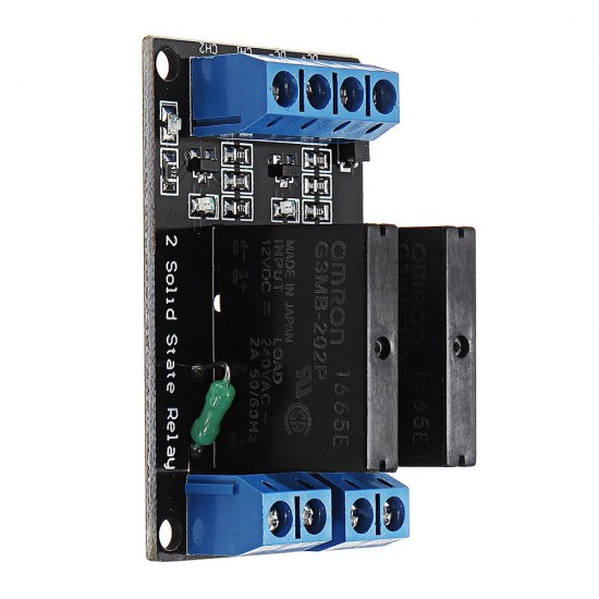 3pcs 2 Channel DC 12V Relay Module Solid State Low Level Trigger For 240V2A 3pcs 2 Channel DC 12V Relay Module Solid State Low Level Trigger For 240V2A