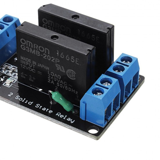 3pcs 2 Channel DC 12V Relay Module Solid State Low Level Trigger For 240V2A 3pcs 2 Channel DC 12V Relay Module Solid State Low Level Trigger For 240V2A