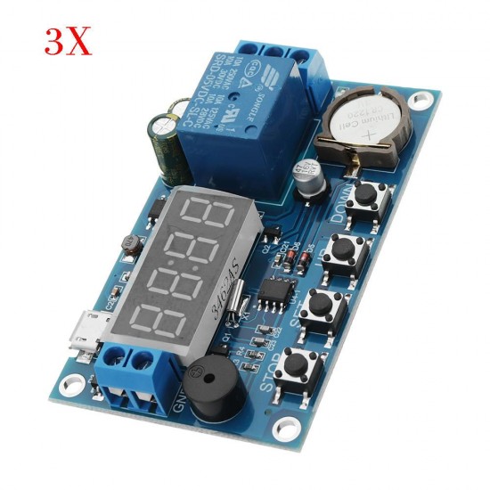 3pcs DC 5V To 60V Real-time Relay Module Clock Synchronization Timer Module Time Control Delay 24 Hours Timing 5 Time Segments