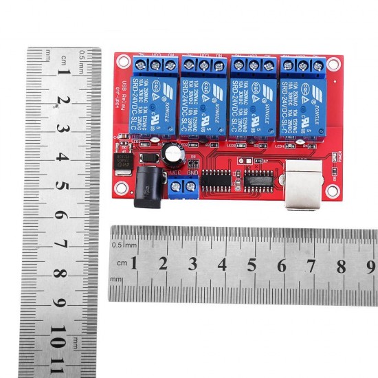 4 Channel 24V HID Driverless USB Relay USB Control Switch Computer Control Switch PC Intelligent Control Relay Module