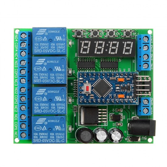 4 Channel For Pro Mini Expansion Board Diy Multi-Function Delay Relay PLC Power Timing Device 4 Channel For Pro Mini Expansion Board Diy Multi-Function Delay Relay PLC Power Timing Device