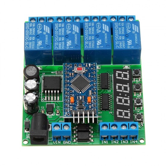 4 Channel For Pro Mini Expansion Board Diy Multi-Function Delay Relay PLC Power Timing Device 4 Channel For Pro Mini Expansion Board Diy Multi-Function Delay Relay PLC Power Timing Device