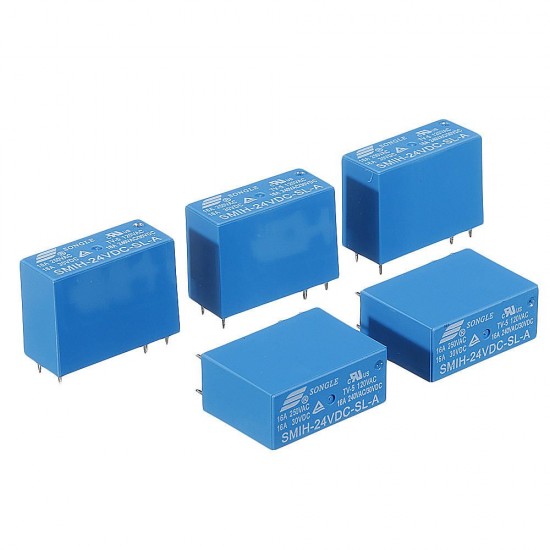 5PCS SMIH-05VDC-SL-C SMIH-12VDC-SL-C SMIH-24VDC-SL-C 05 12 24 V Relay Module 250V 16A 6PIN Normally Open 5PCS SMIH-05VDC-SL-C SMIH-12VDC-SL-C SMIH-24VDC-SL-C 05 12 24 V Relay Module 250V 16A 6PIN Normally Open
