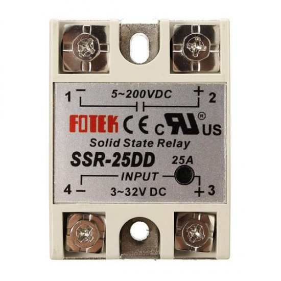 5Pcs 25A SSR-25DD Solid State Relay Module DC 3-32V To DC 5-200V