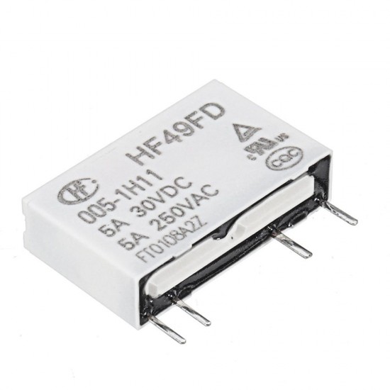 5Pcs HF49FD- 005 012 024-1H11 5V 12V 24V 4PIN Normally Open 5A 250V Relay Module 5Pcs HF49FD- 005 012 024-1H11 5V 12V 24V 4PIN Normally Open 5A 250V Relay Module