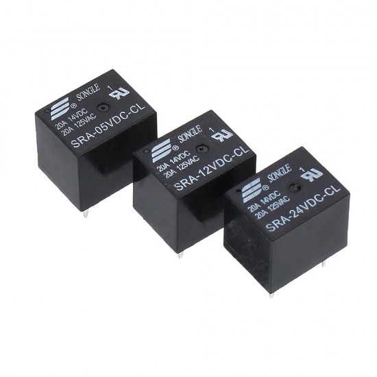 5Pcs SRA-05V 12V 24VDC-CL T74 20A 5Pin Relay Module