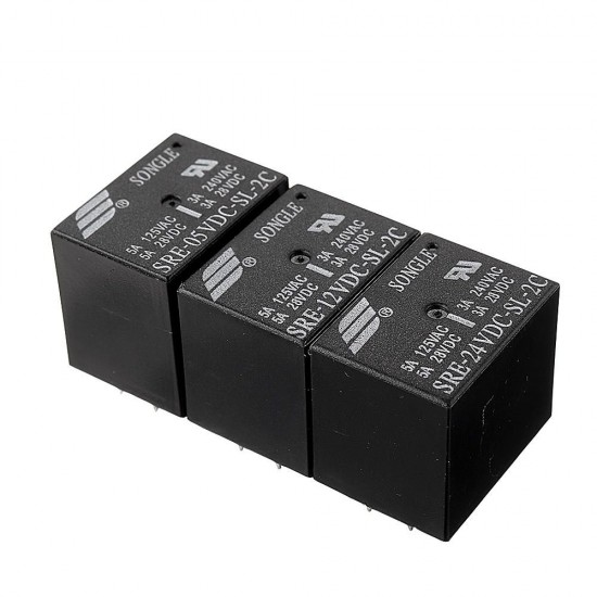 5Pcs SRE-05V 12V 24VDC-SL-2C Relay Module 3A 8PIN 5Pcs SRE-05V 12V 24VDC-SL-2C Relay Module 3A 8PIN