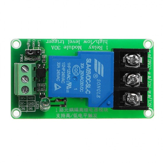 5V 1 Channel 30A Optocoupler Isolation Relay Module Support High and Low Level Trigger Switch