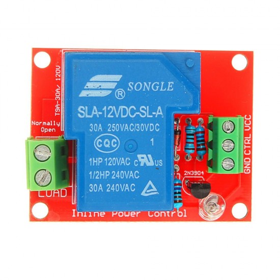 5pcs 12V 30A 250V 1 Channel Relay High Level Drive Relay Module Normally Open Type For Auduino