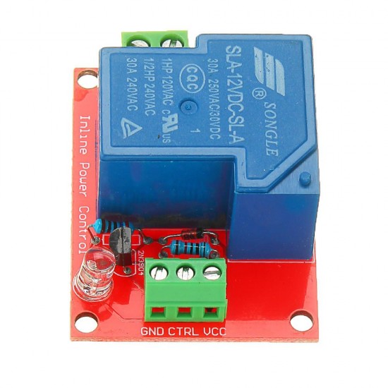 5pcs 12V 30A 250V 1 Channel Relay High Level Drive Relay Module Normally Open Type For Auduino